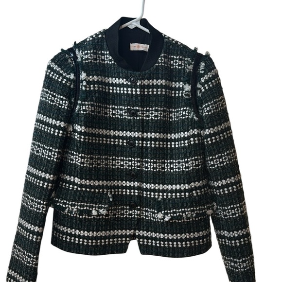 Tory Burch Norfolk Horseback Tweed Short Jacket size 0 - Picture 1 of 6